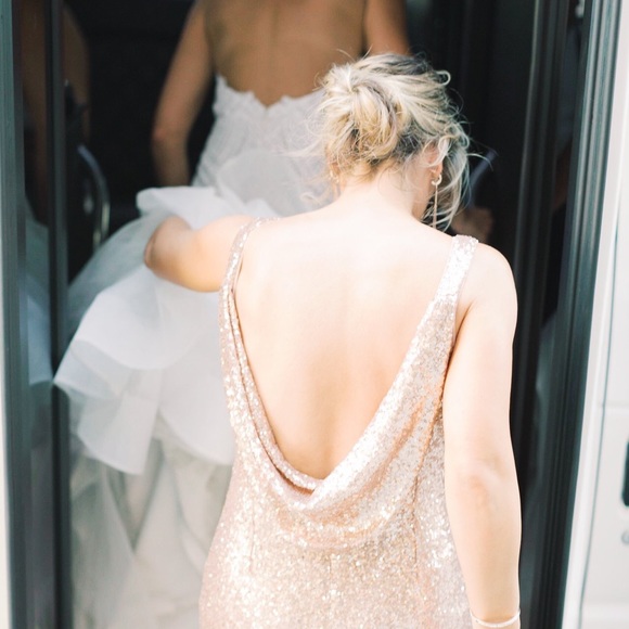 Women’s Rose Gold Sequins Gown - Picture 8 of 8